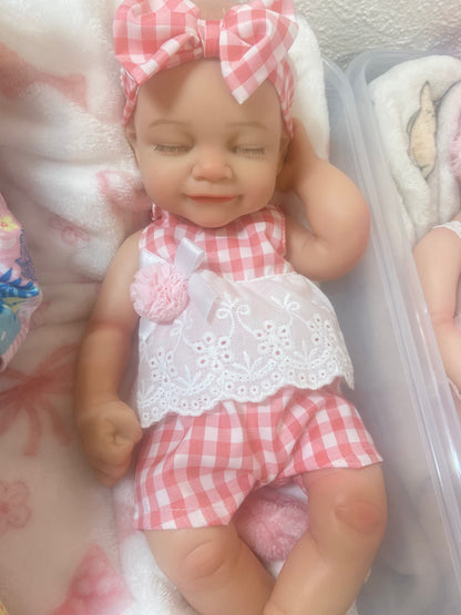 Cassie 16” Preemie reborn baby Full Body Silicone Doll Open mouth approx 4lbs