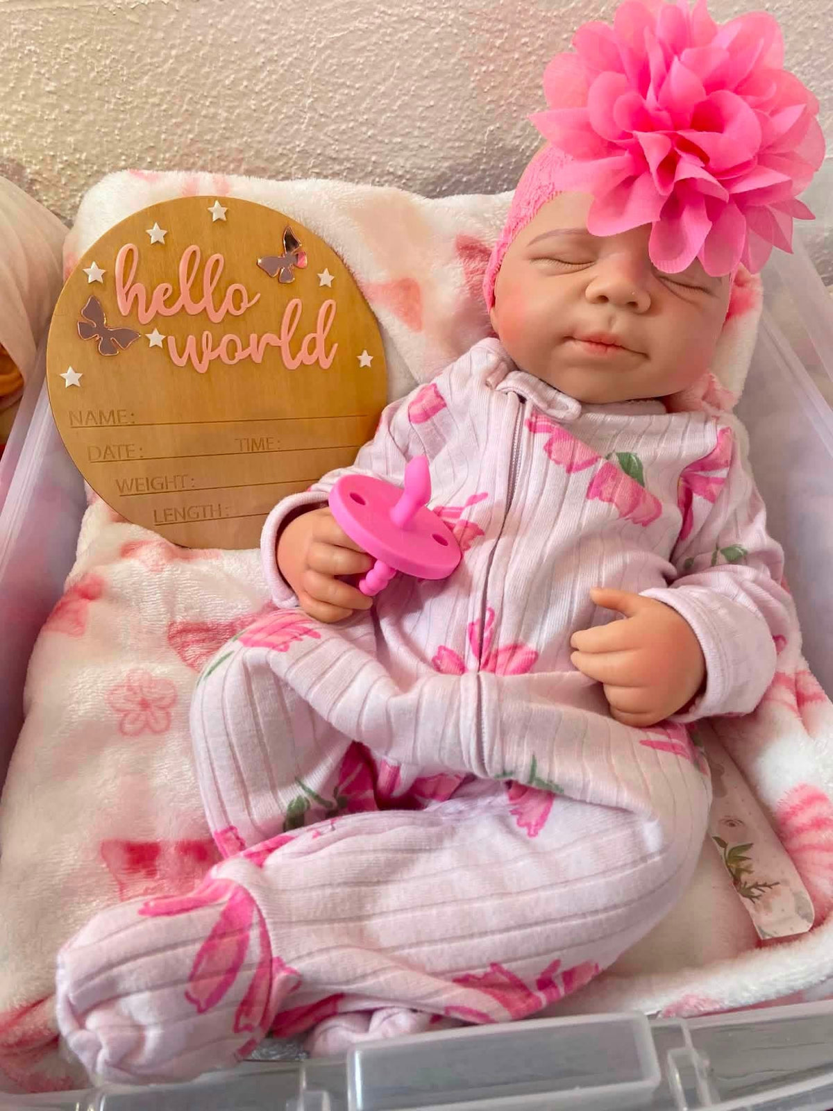 Paisleigh 19” Full Silicone baby Reborn newborn Fair Skin Tone approx 7.3lbs open mouth