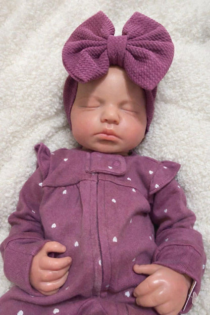 Adeline 19” Reborn Baby Full Body Silicone Girl Tan Skin open mouth Tone Approx 6.13lbs newborn