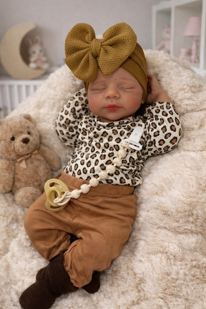 Victoria 19” reborn baby Full Silicone Girl Tan Skin Tone approx 7.2lbs wears newborn open mouth