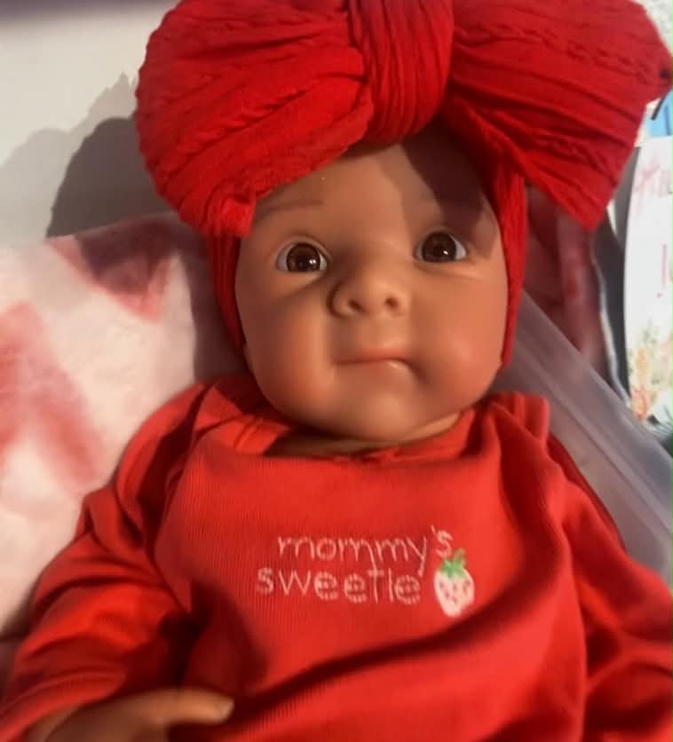 Paige 19-20in Full Silicone Baby Girl Tan skin tone open mouth approx 7.6lbs