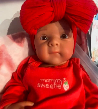 Paige 19-20in Full Silicone Baby Girl Tan skin tone open mouth approx 7.6lbs
