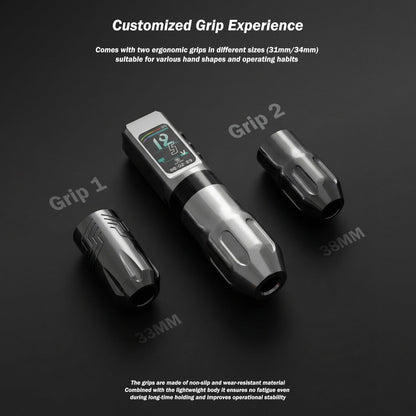 INKSOUL® Tattoo Machine Wiresles Pen 4.2MM Strokes Two Grips Two Batteries Two Modes 2 in 1 | HV6 PRO