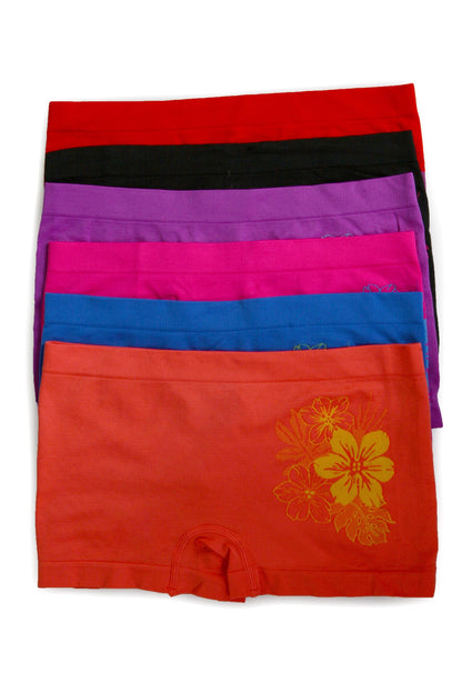 Sakkas Women's Seamless Stretch Boy Short Panties (6 Pack)
