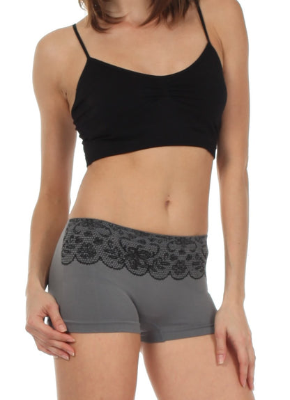 Sakkas Women's Seamless Stretch Boy Short Panties (6 Pack)