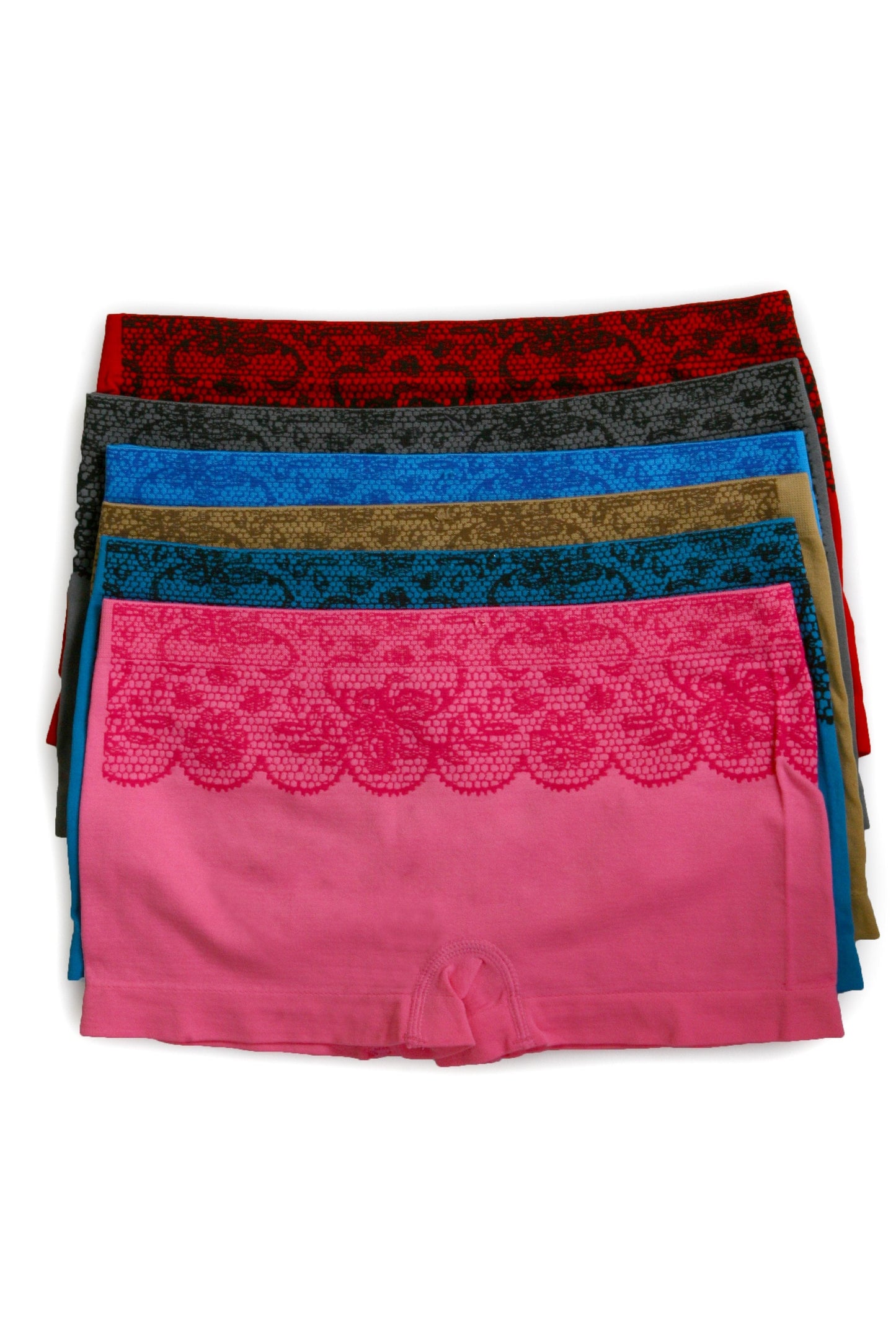 Sakkas Women's Seamless Stretch Boy Short Panties (6 Pack)