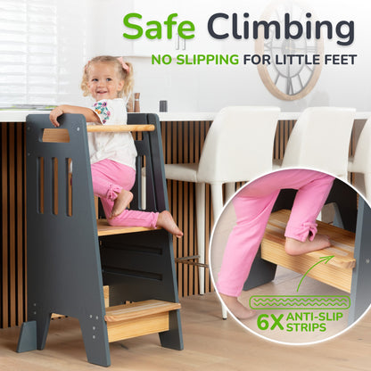 Standing Toddler Tower with Sliding Safety Door