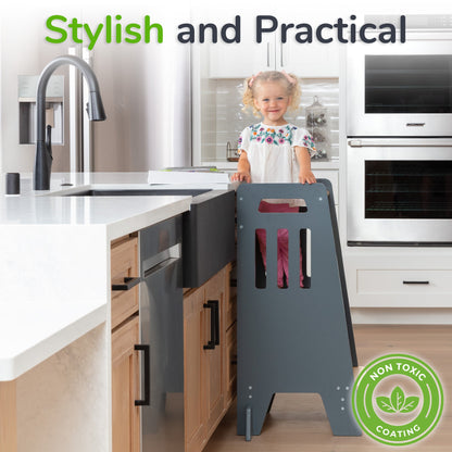 Standing Toddler Tower with Sliding Safety Door