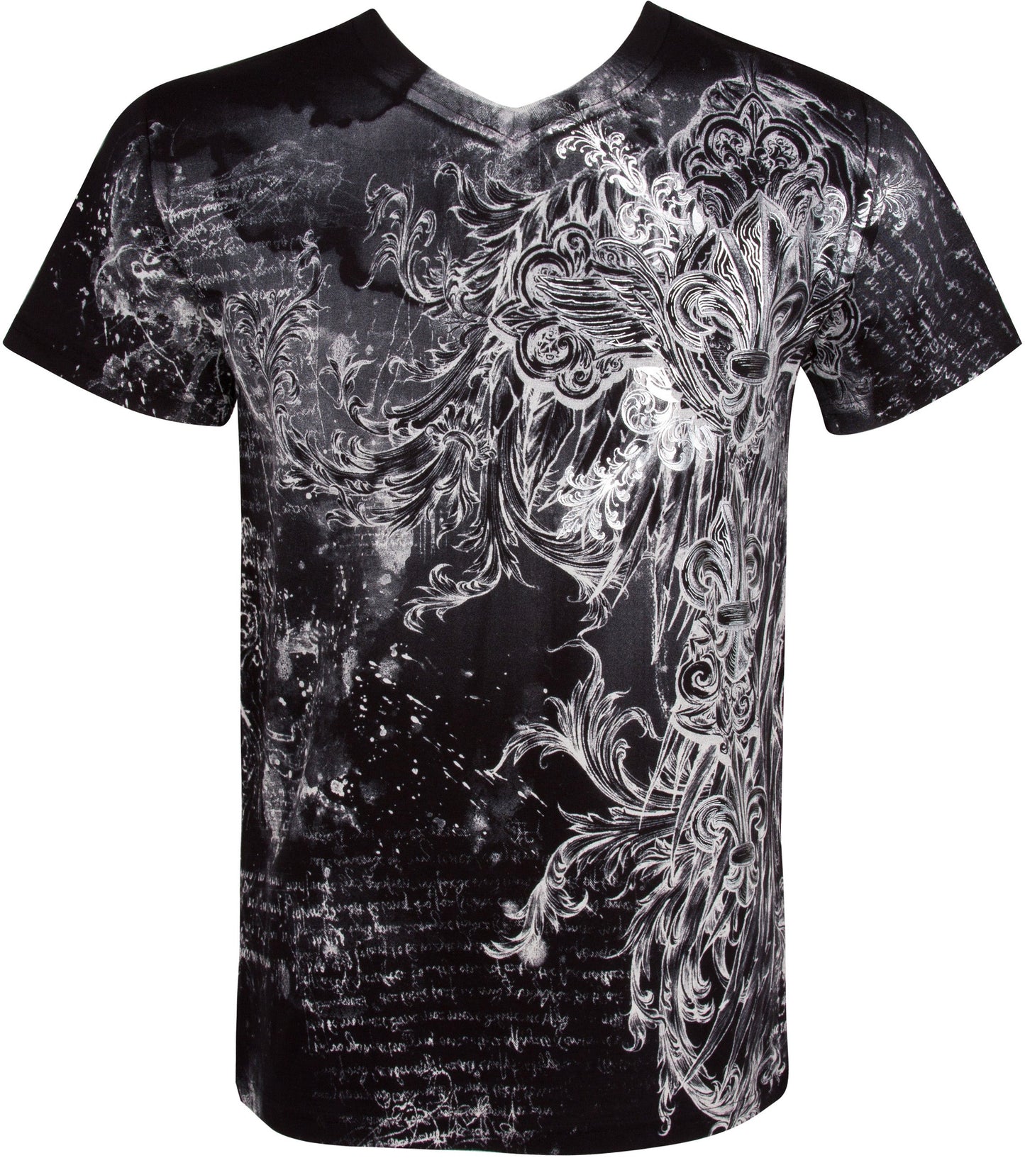 Sakkas Vines and Fleur De Lis V-Neck Mens T-Shirt