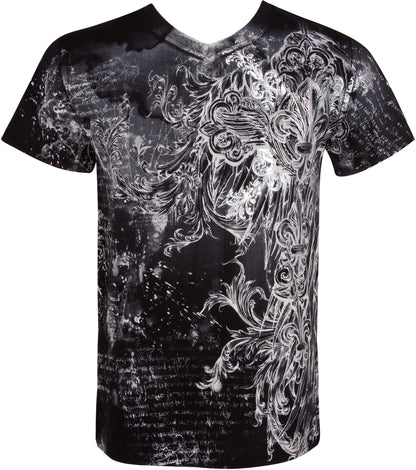 Sakkas Vines and Fleur De Lis V-Neck Mens T-Shirt