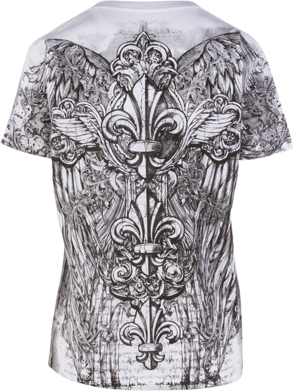 Sakkas Vines and Fleur De Lis V-Neck Mens T-Shirt