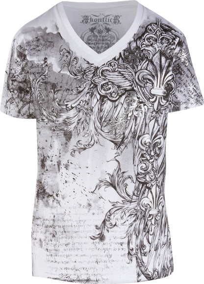 Sakkas Vines and Fleur De Lis V-Neck Mens T-Shirt