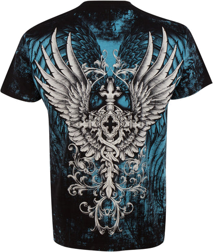Sakkas Great Guardian Metallic Embossed Mens Fashion T-Shirt