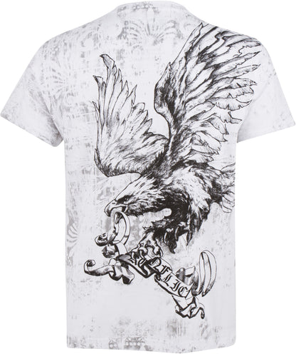 Sakkas Noble Eagle Metallic Embossed Mens Fashion T-Shirt