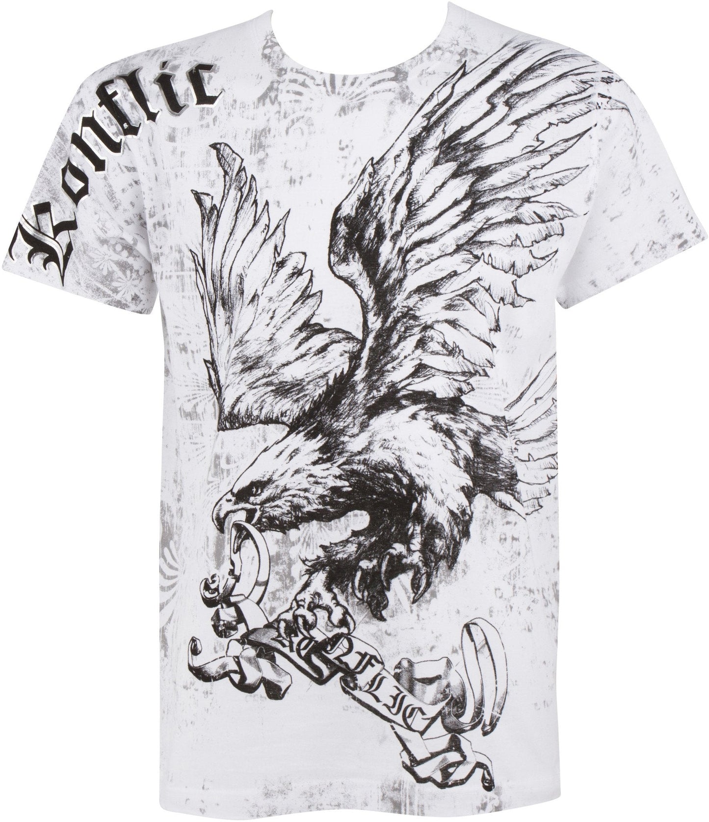 Sakkas Noble Eagle Metallic Embossed Mens Fashion T-Shirt