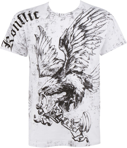 Sakkas Noble Eagle Metallic Embossed Mens Fashion T-Shirt