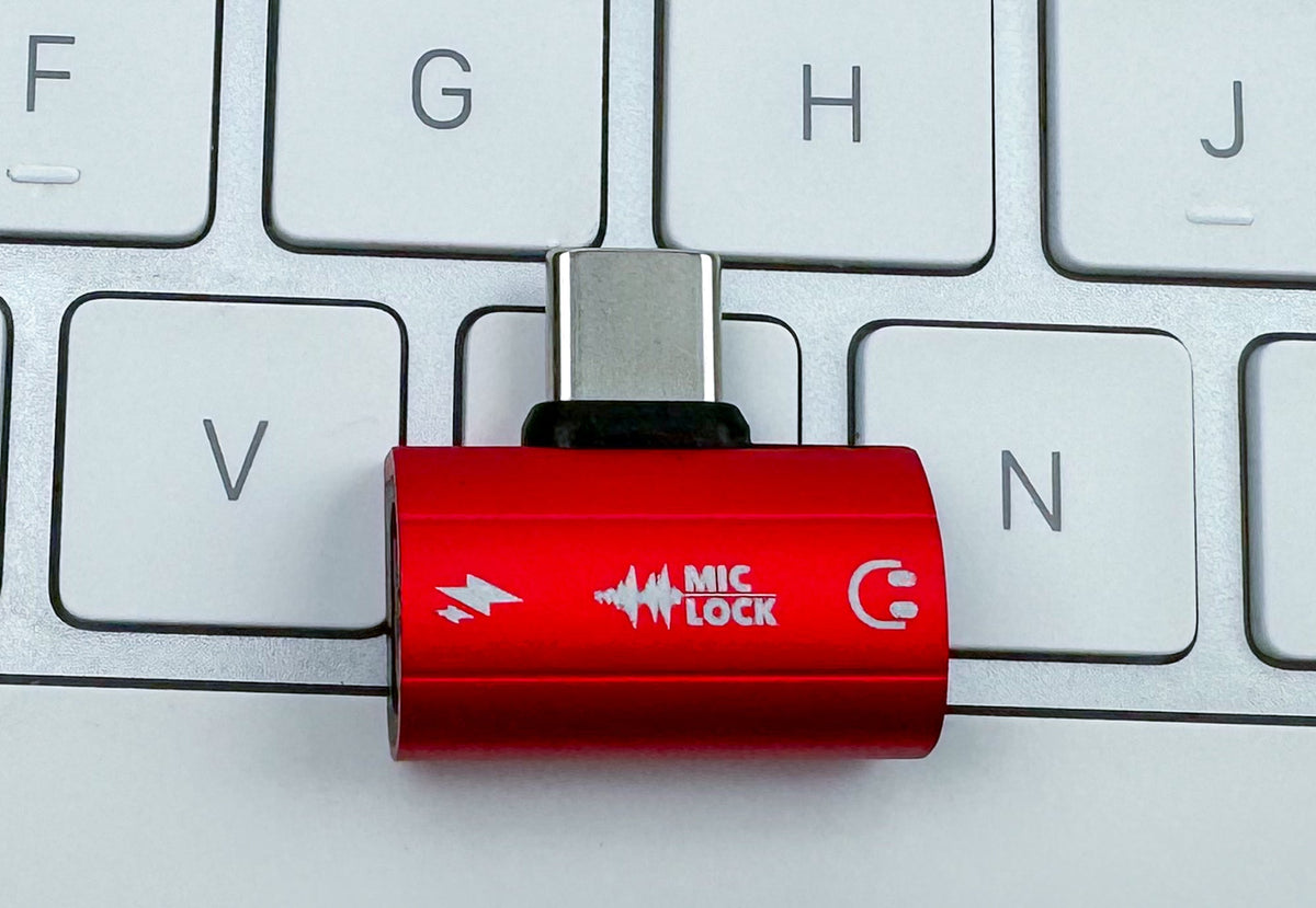 Mic-Lock USB-C Microphone Blocker HiFi SoundPass & Secure Charger Red