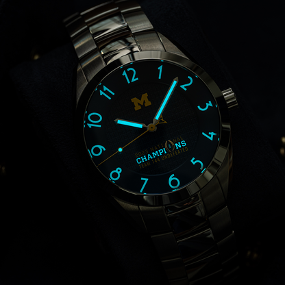 Michigan 2023 National Champions Timepiece - Kairos II (Stainless Steel)
