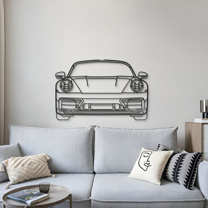 911 Model 992 Front View Metal Car Wall Art - MT0865