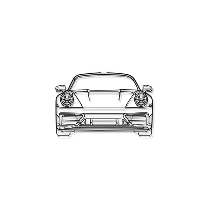 911 Model 992 Front View Metal Car Wall Art - MT0865