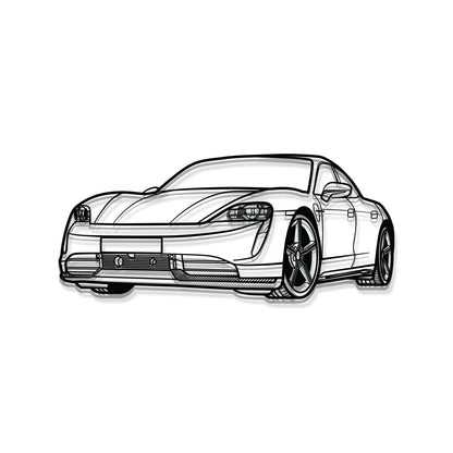 Taycan Perspective Metal Car Wall Art - MT1133