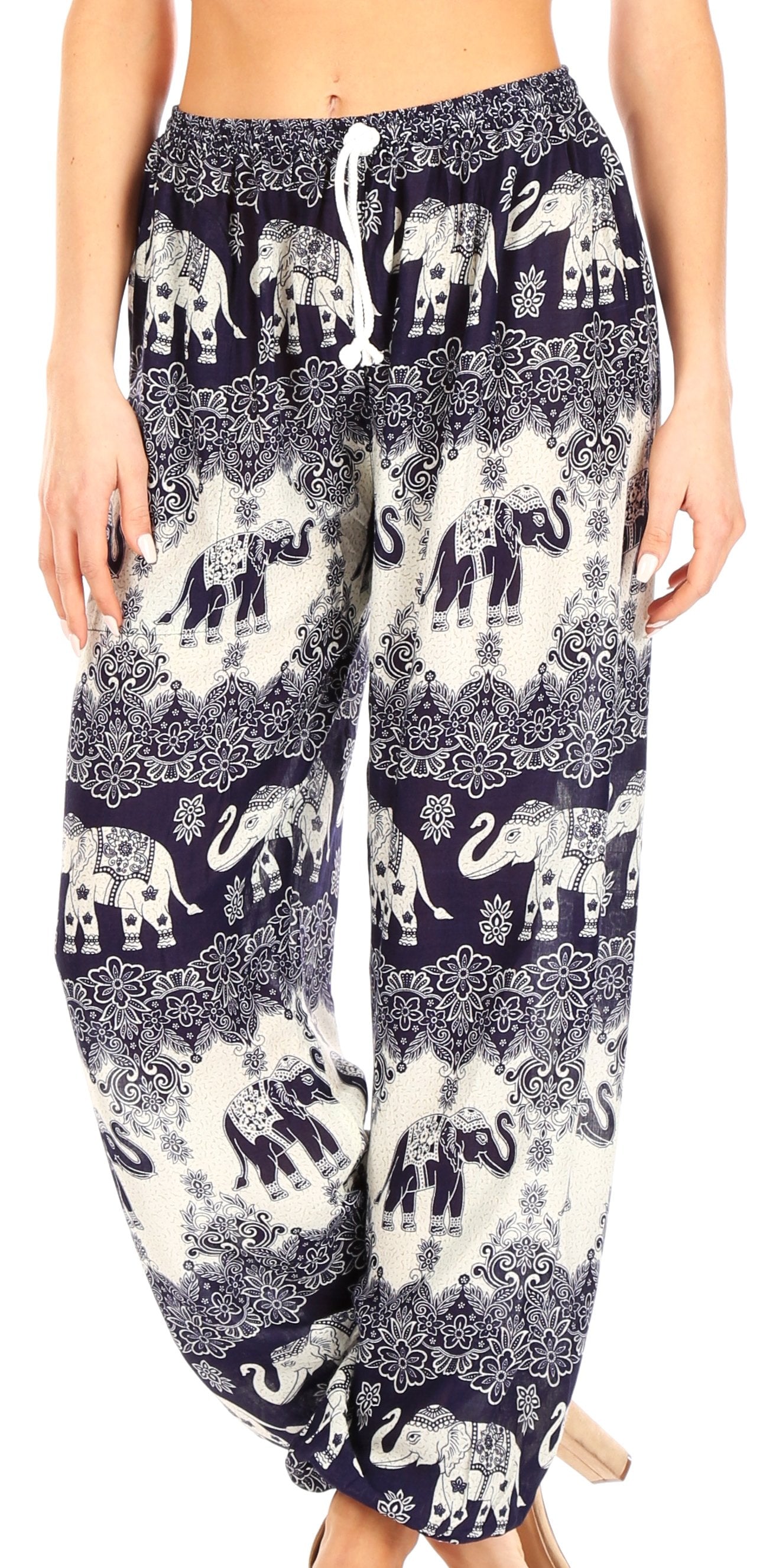 Sakkas Akilla Women's Loose Printed Yoga Elephant Pants Elastic Waist w/Pocket