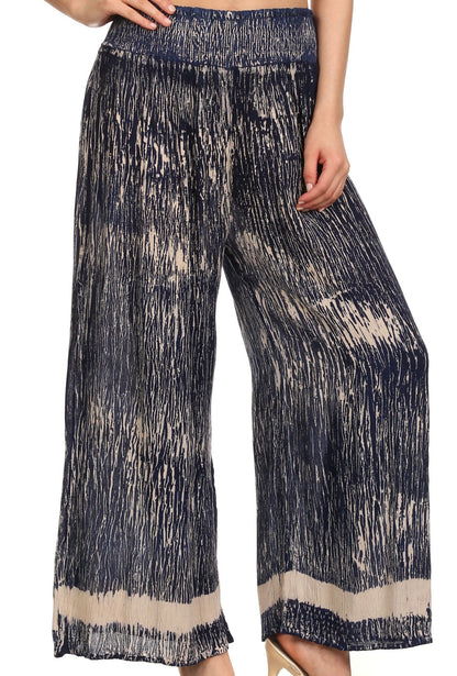 Sakkas Shyla Elastic Waistband Palazzo Pants