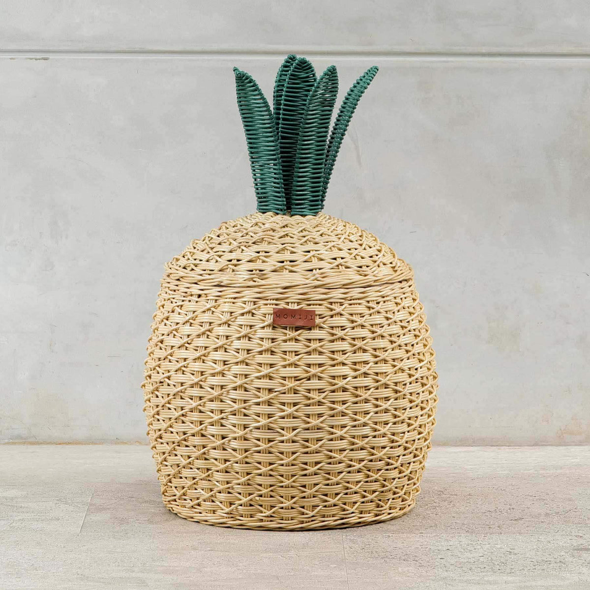 Pineapple Rattan Storage Basket Natural - Medium