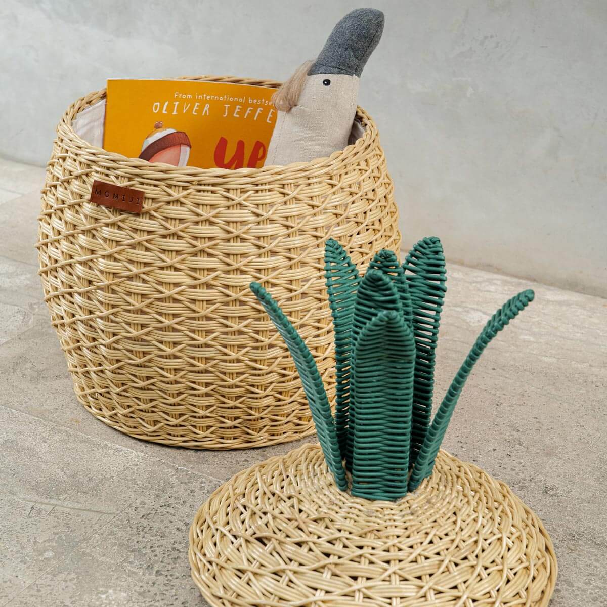 Pineapple Rattan Storage Basket Natural - Medium