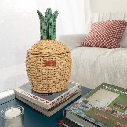 Pineapple Rattan Storage Basket Natural - Small