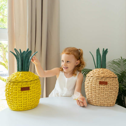 Pineapple Rattan Storage Basket Natural - Small