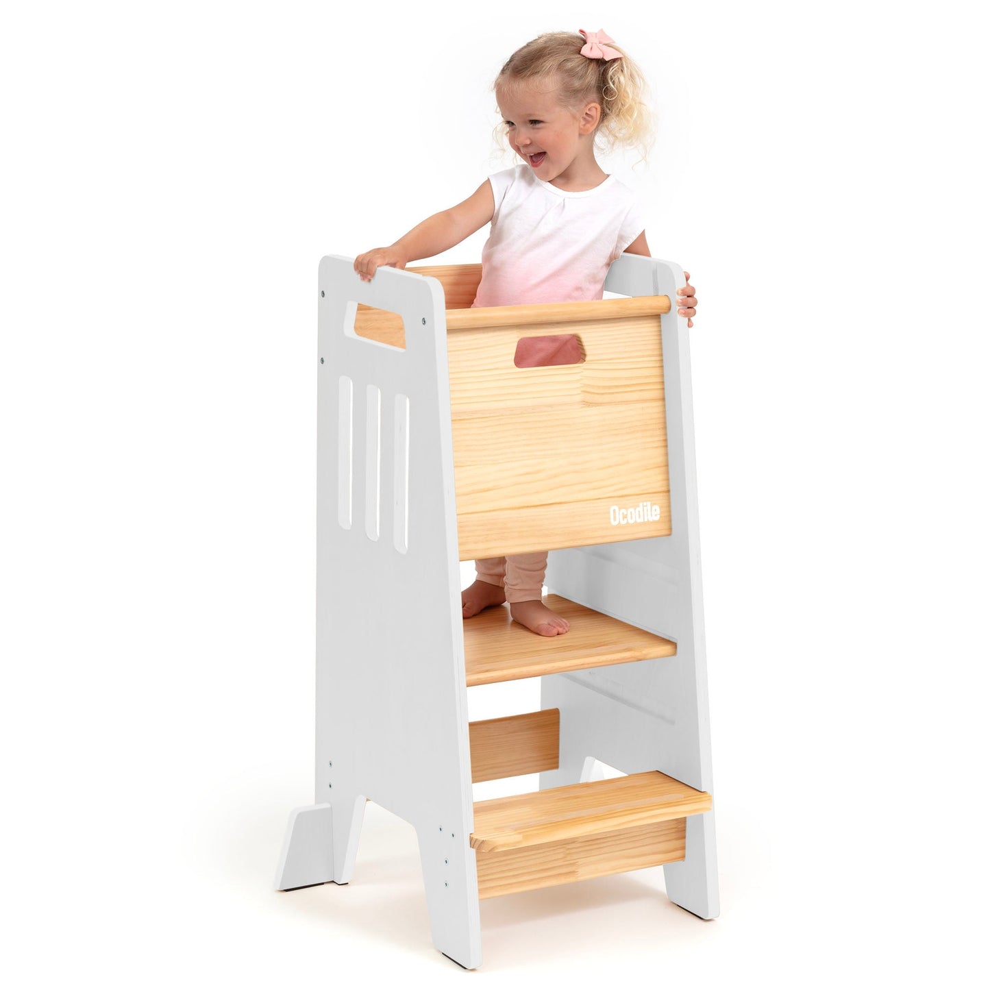Standing Toddler Tower with Sliding Safety Door