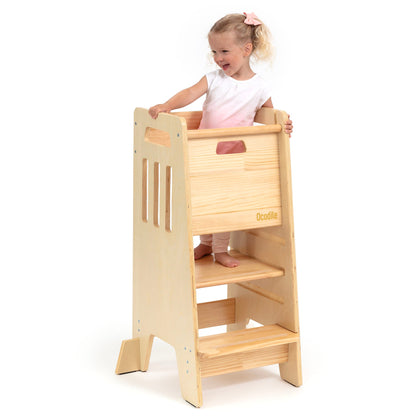 Standing Toddler Tower with Sliding Safety Door