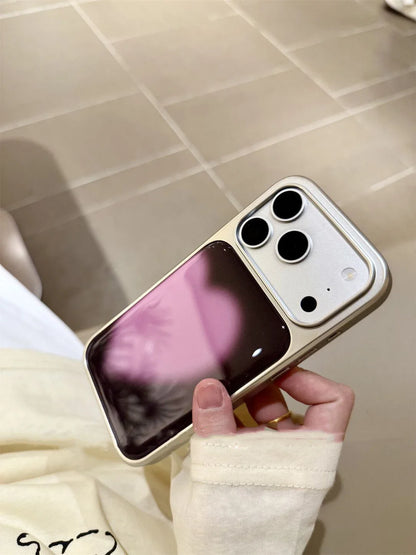 Advanced Feeling Ins Resin Casting Fans Love Silver Frame Phone Case For iPhone