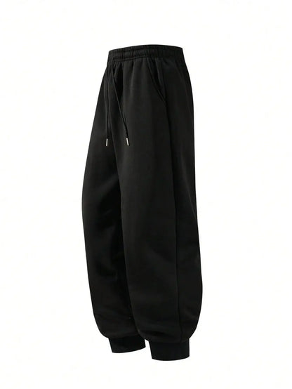 Chinese Pure Cotton Mens Black Harem Pants New Goku Print Loose Fit Autumn Casual Trousers Extra Large Size High Quality