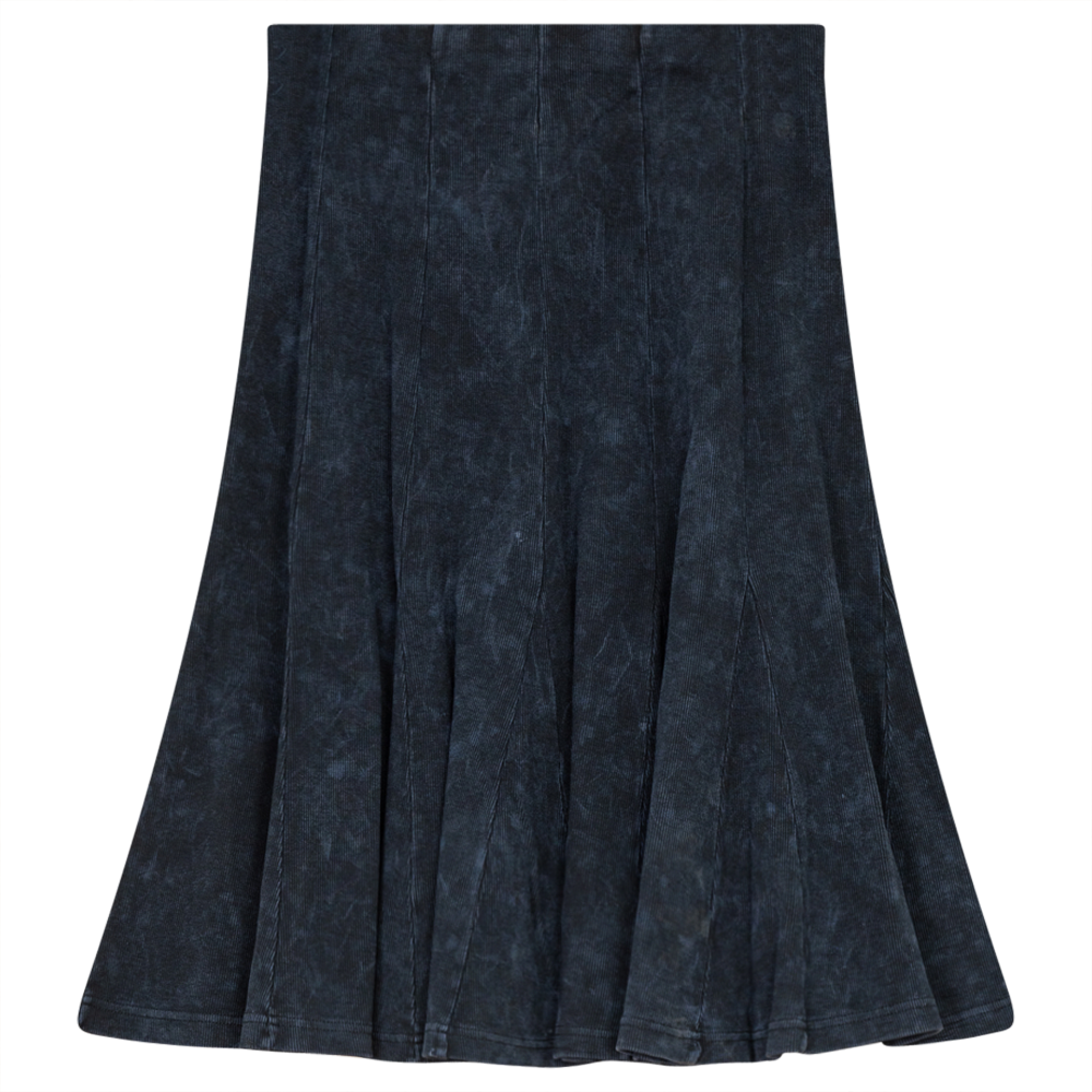 Ladies Paneled Short Denim Wash Skirt