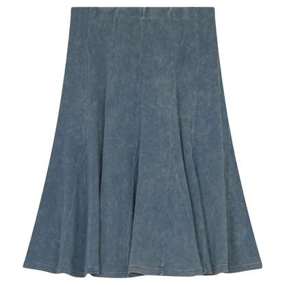 Ladies Paneled Short Denim Wash Skirt