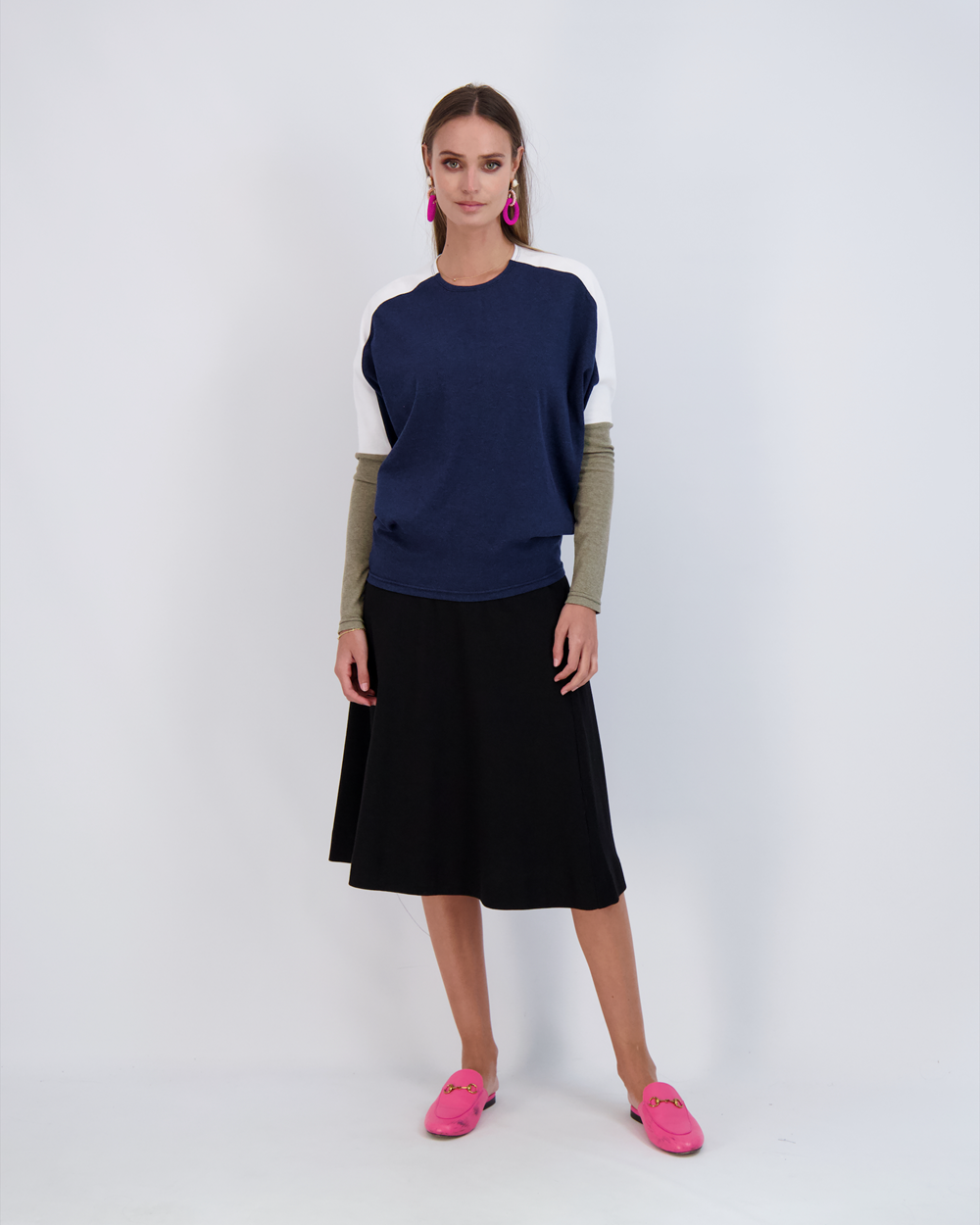 Ladies Cotton Ribbed 27" A-Line Skirt