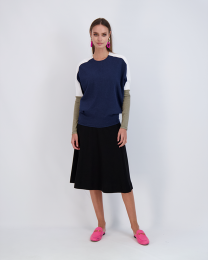 Ladies Cotton Ribbed 27" A-Line Skirt