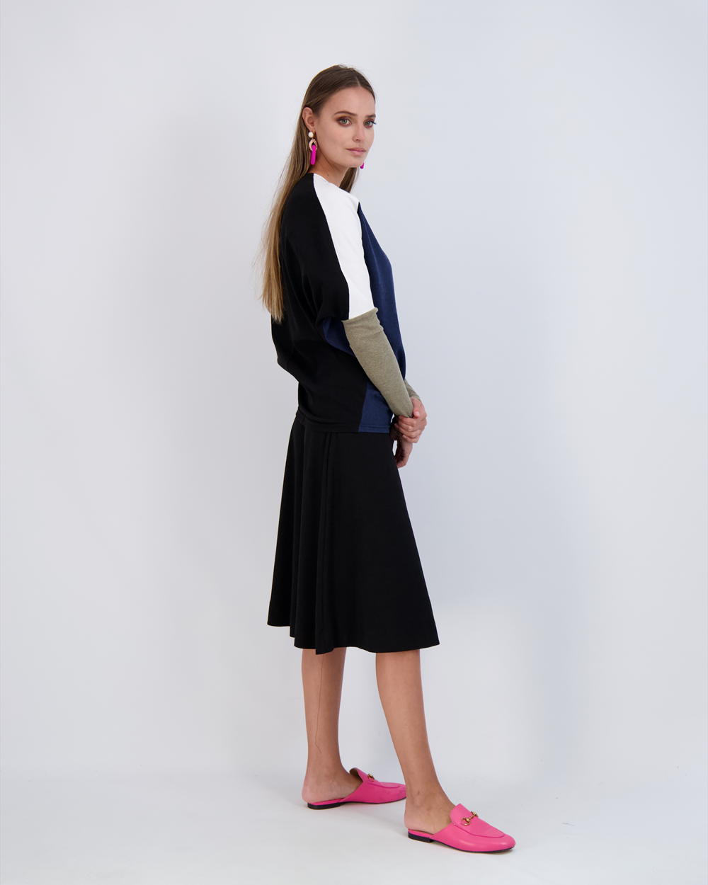 Ladies Cotton Ribbed 27" A-Line Skirt