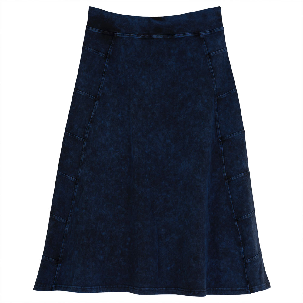 Denim Paneled Skirt