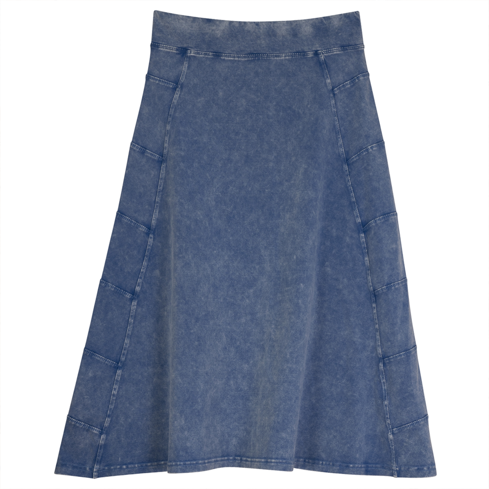 Denim Paneled Skirt