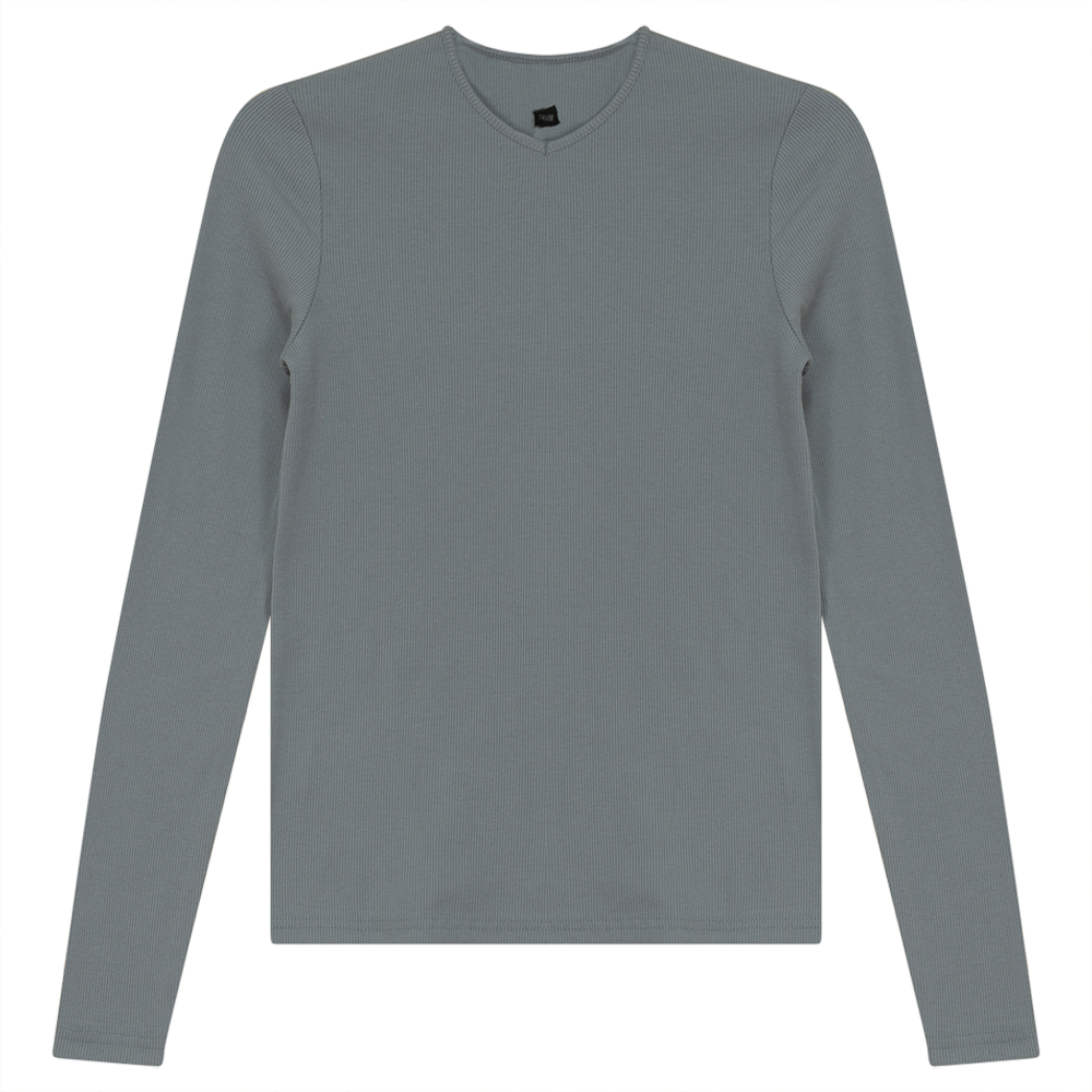 V-Neck Ribbed Tee