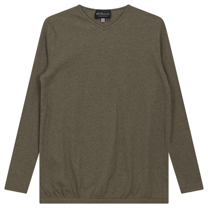 Ribbed Maternty V-Neck Bubble Top