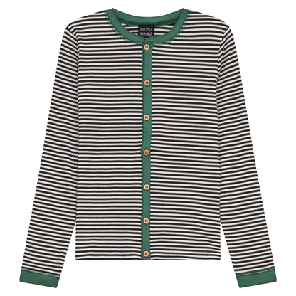 Stripped Ribbed Contrast Top