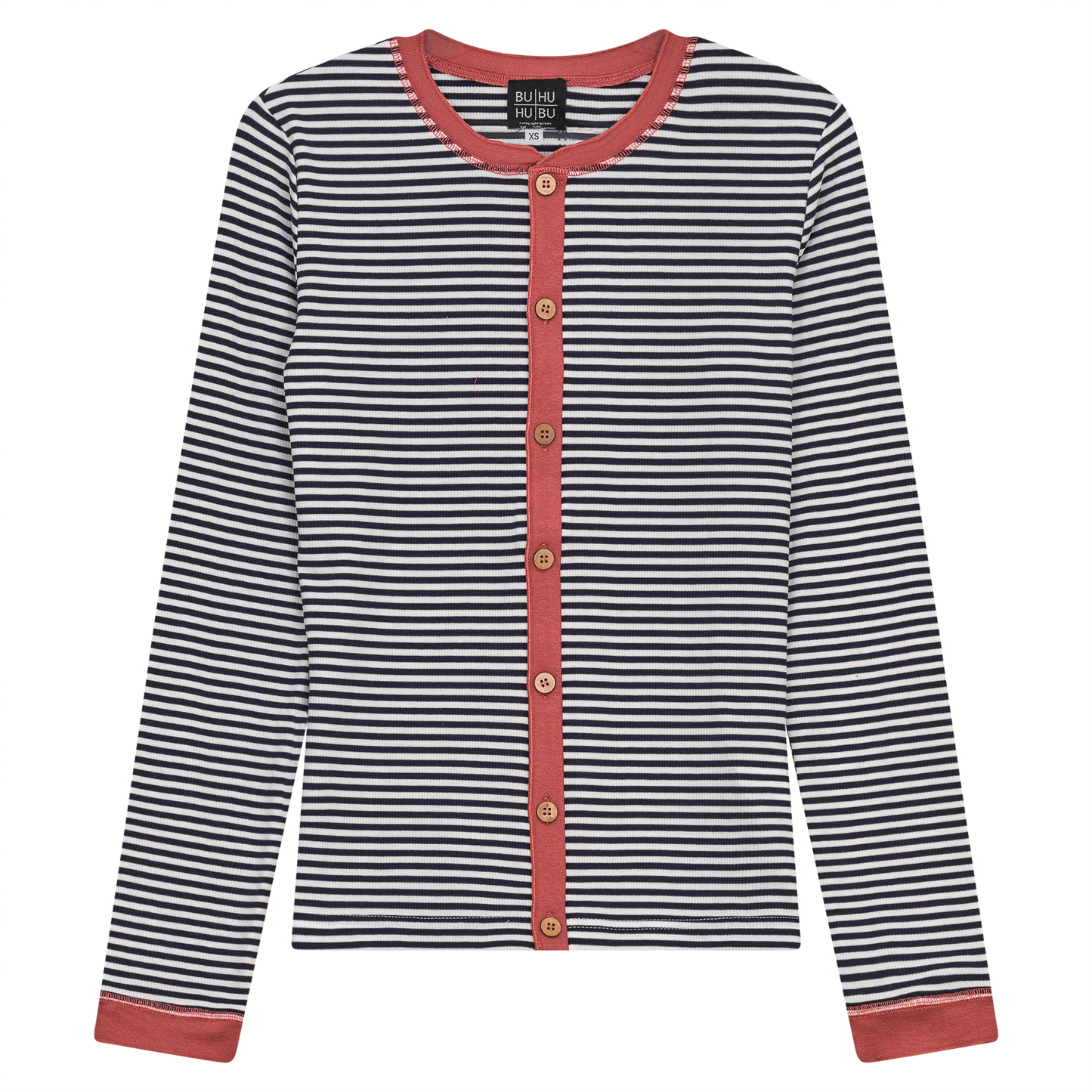 Stripped Ribbed Contrast Top