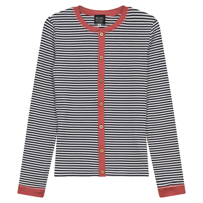 Stripped Ribbed Contrast Top