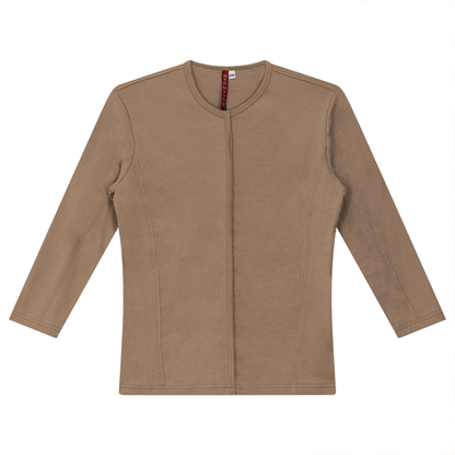 Raw Edge V Neck Top