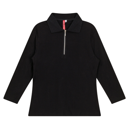Zip Henley Collar Top