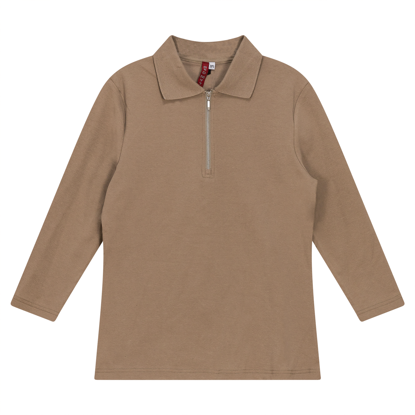Zip Henley Collar Top